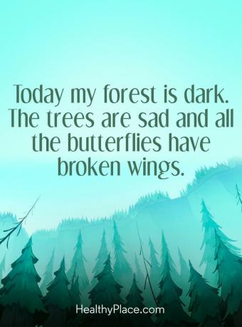 Cytat o depresji - dziś mój las jest ciemny. Drzewa są smutne, a wszystkie motyle mają połamane skrzydła.