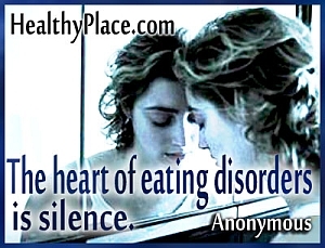 Wnikliwy cytat na temat zaburzeń odżywiania - Sercem zaburzeń odżywiania jest cisza.