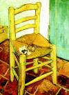 Obraz Van Gogha przedstawiający krzesło i fajkę